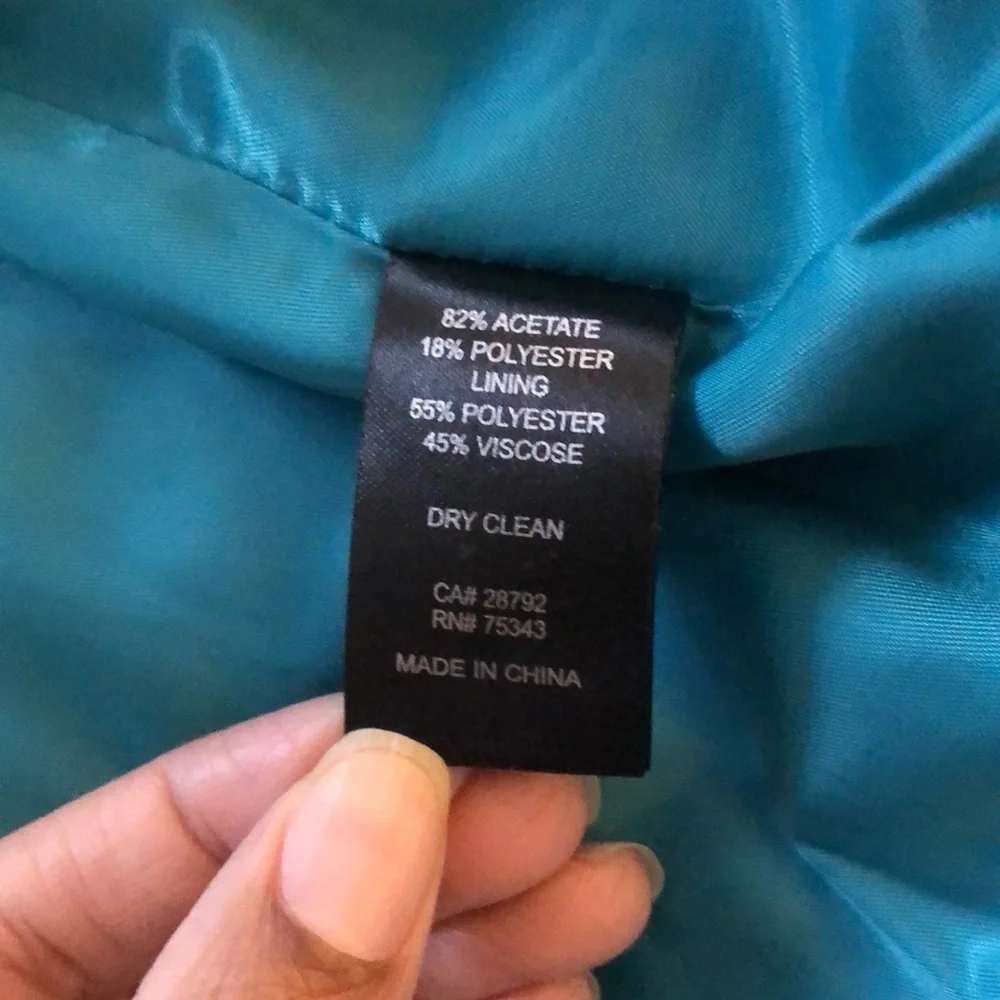 House of Harlow double breasted satin oversized aquamarine blazer size XS NWOT